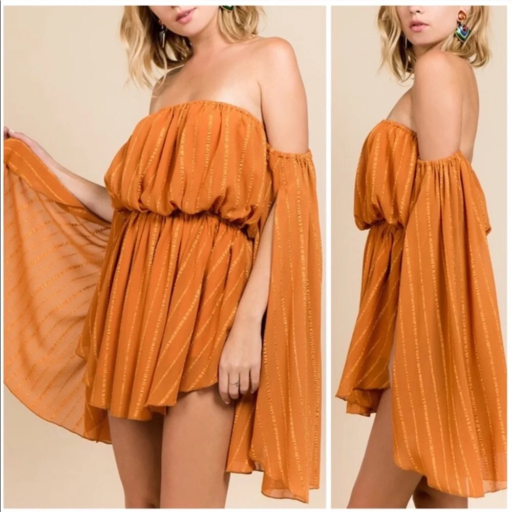 Chic boho flare sleeve minidress tunic - Picture 1 of 7